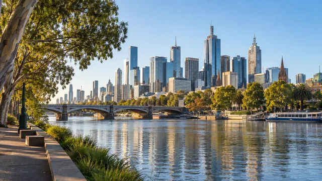 Melbourne city skyline and Yarra River