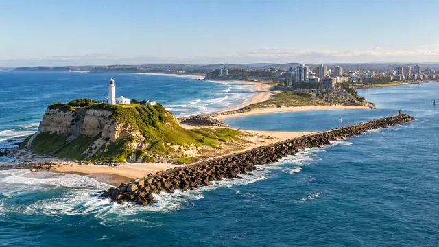 Newcastle coastline and city in New South Wales